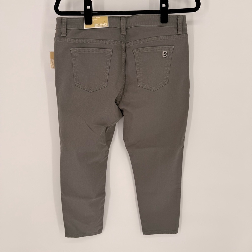 NWT MICHAEL Michael Kors Izzy Cropped Skinny Gray Jeans Size 10P - Picture 2 of 10